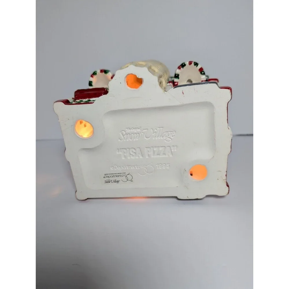 Department 56 Snow Village Pisa Pizza Lighted Building #54851 Vintage 1995 MINT - Picture 10 of 12